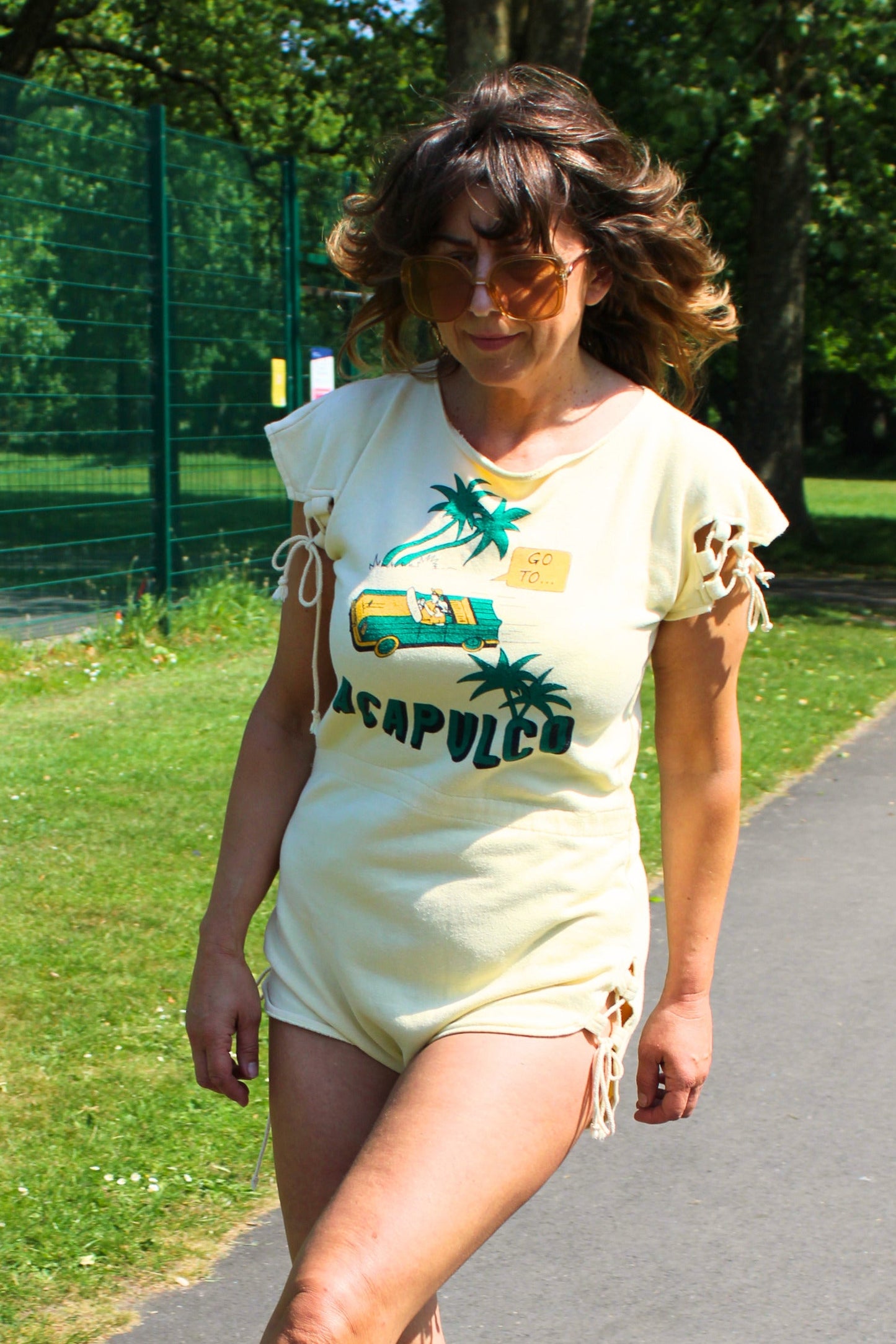 Vintage 80s Yellow Acapulco Playsuit