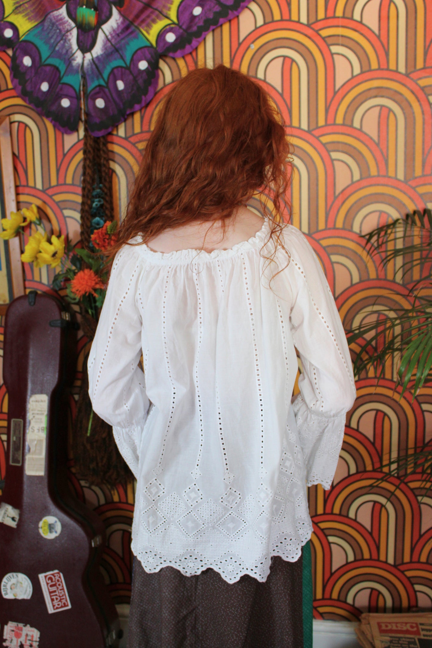 Vintage White Broderie Anglaise Blouse