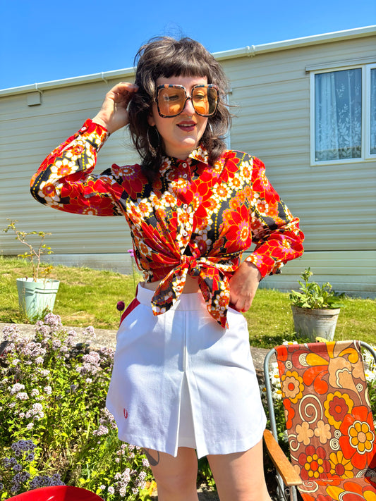 Vintage 70s White Fred Perry Tennis Skirt