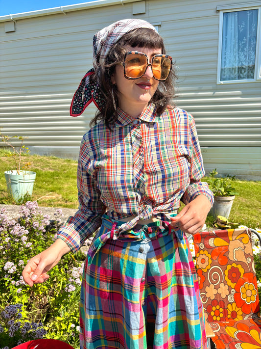 Vintage 70s Colourful Check Shirt