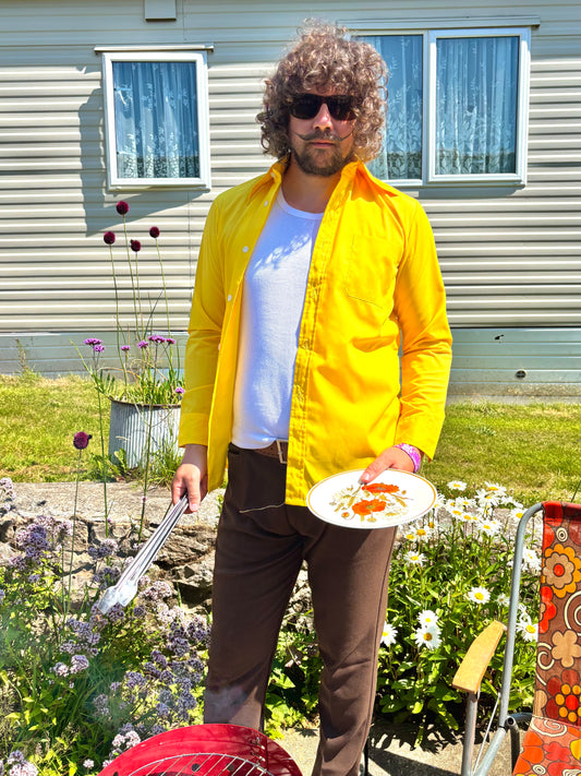 Vintage 70s Bright Yellow Shirt