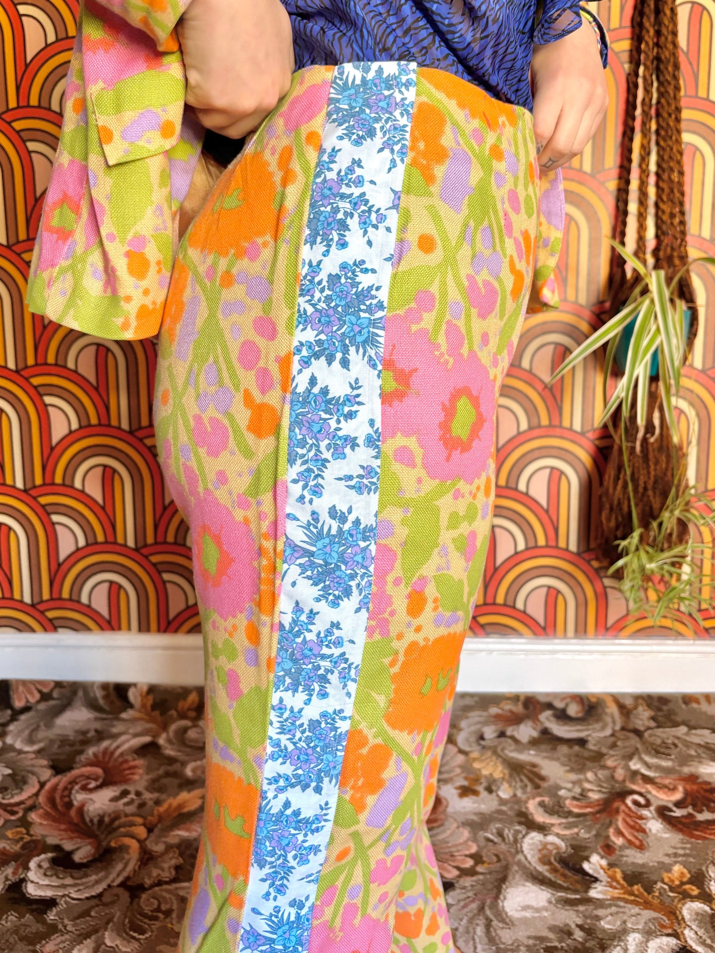 Vintage 60s Colourful Floral Three Piece Suit