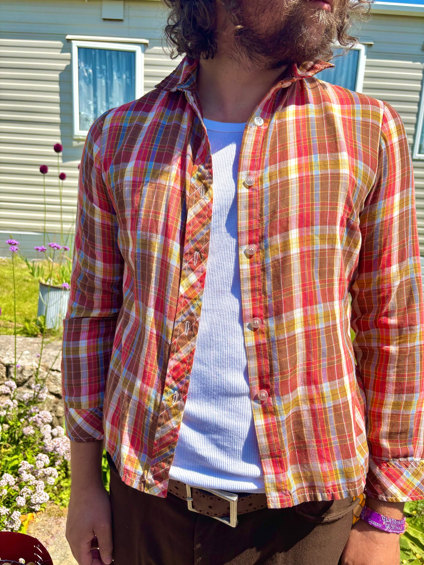 Vintage 70s Brown Check Shirt