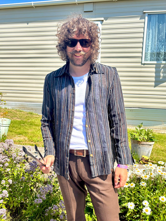 Vintage 90s Black Stripe Shirt