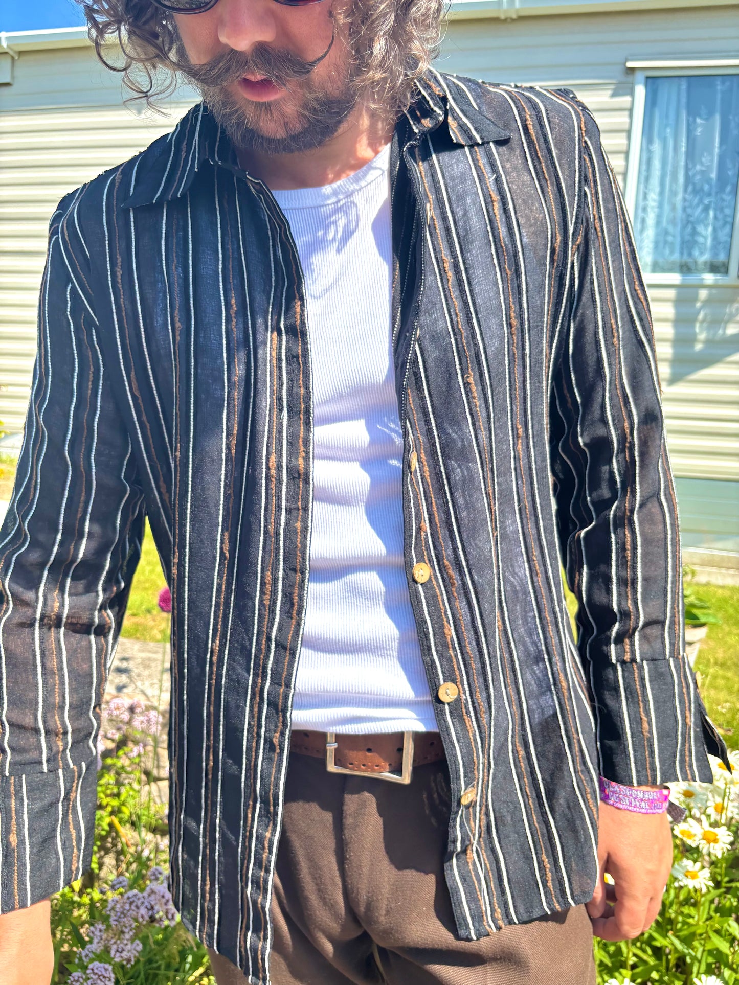Vintage 90s Black Stripe Shirt