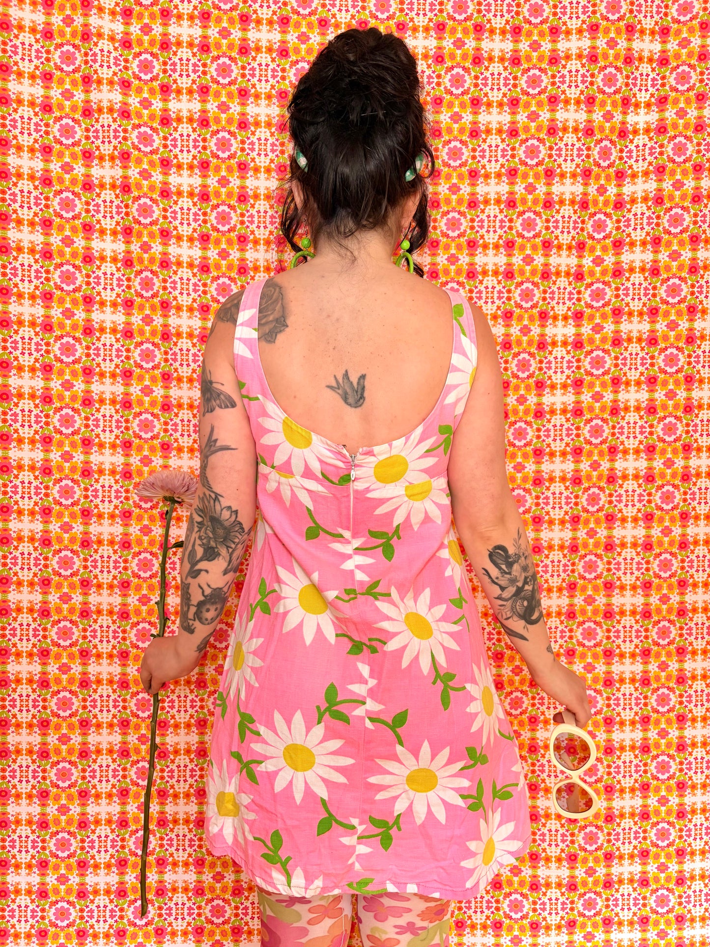 Vintage 60s Pink Floral Bobbie Brooks Mini Dress