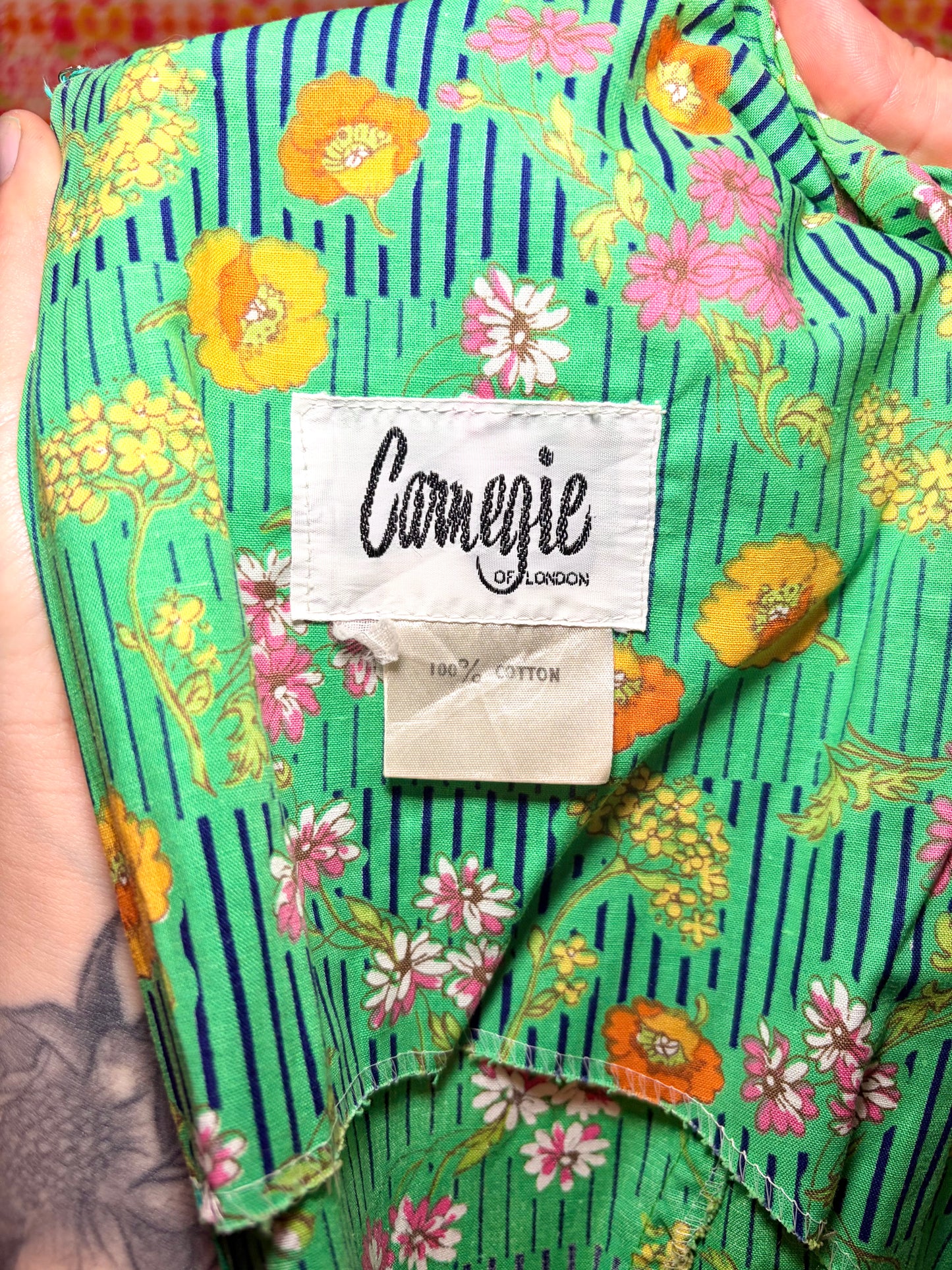 Vintage 60s Green Pussy Bow Shift Dress
