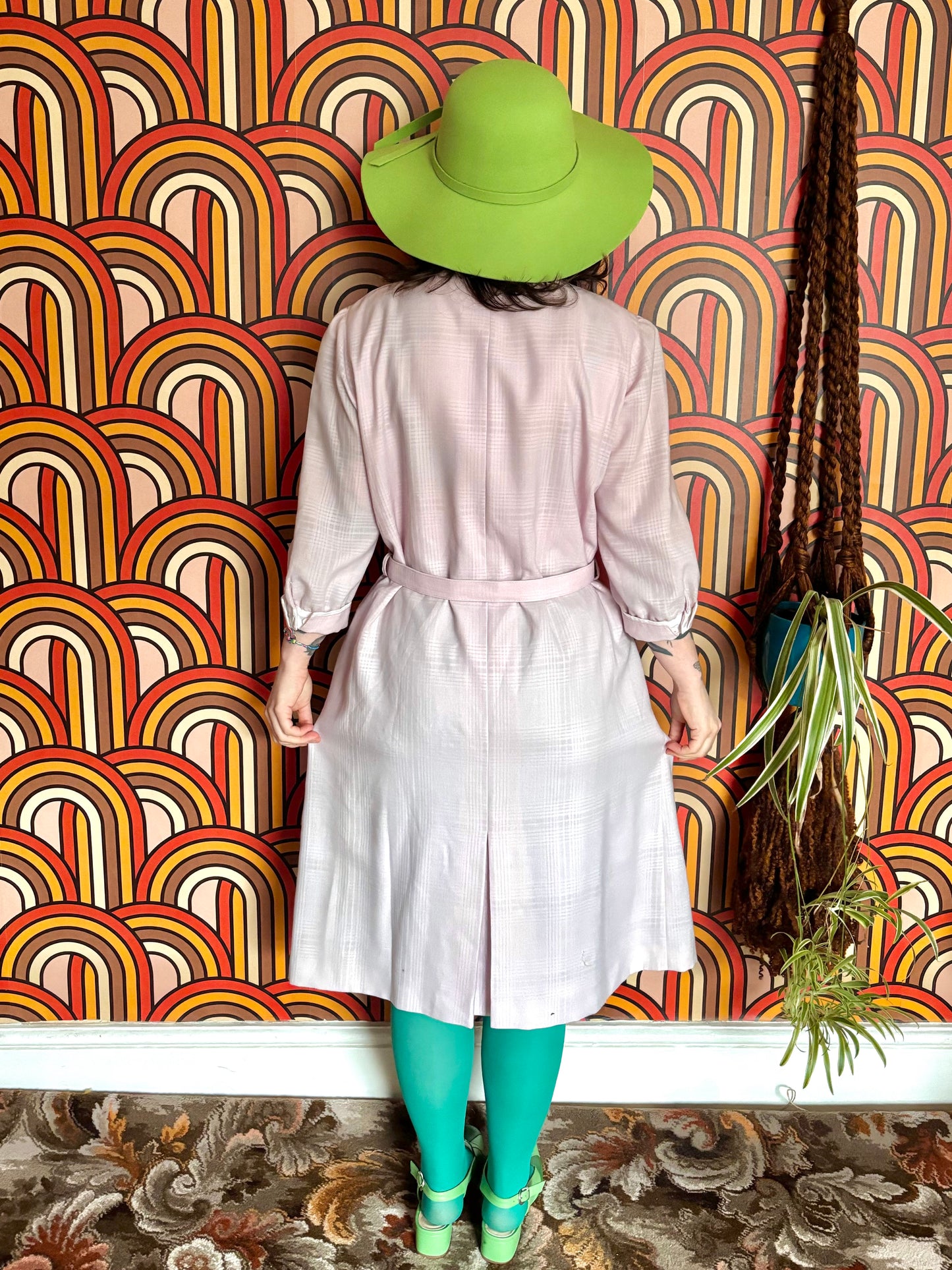 Vintage 60s Baby Pink Mod Midi Dress