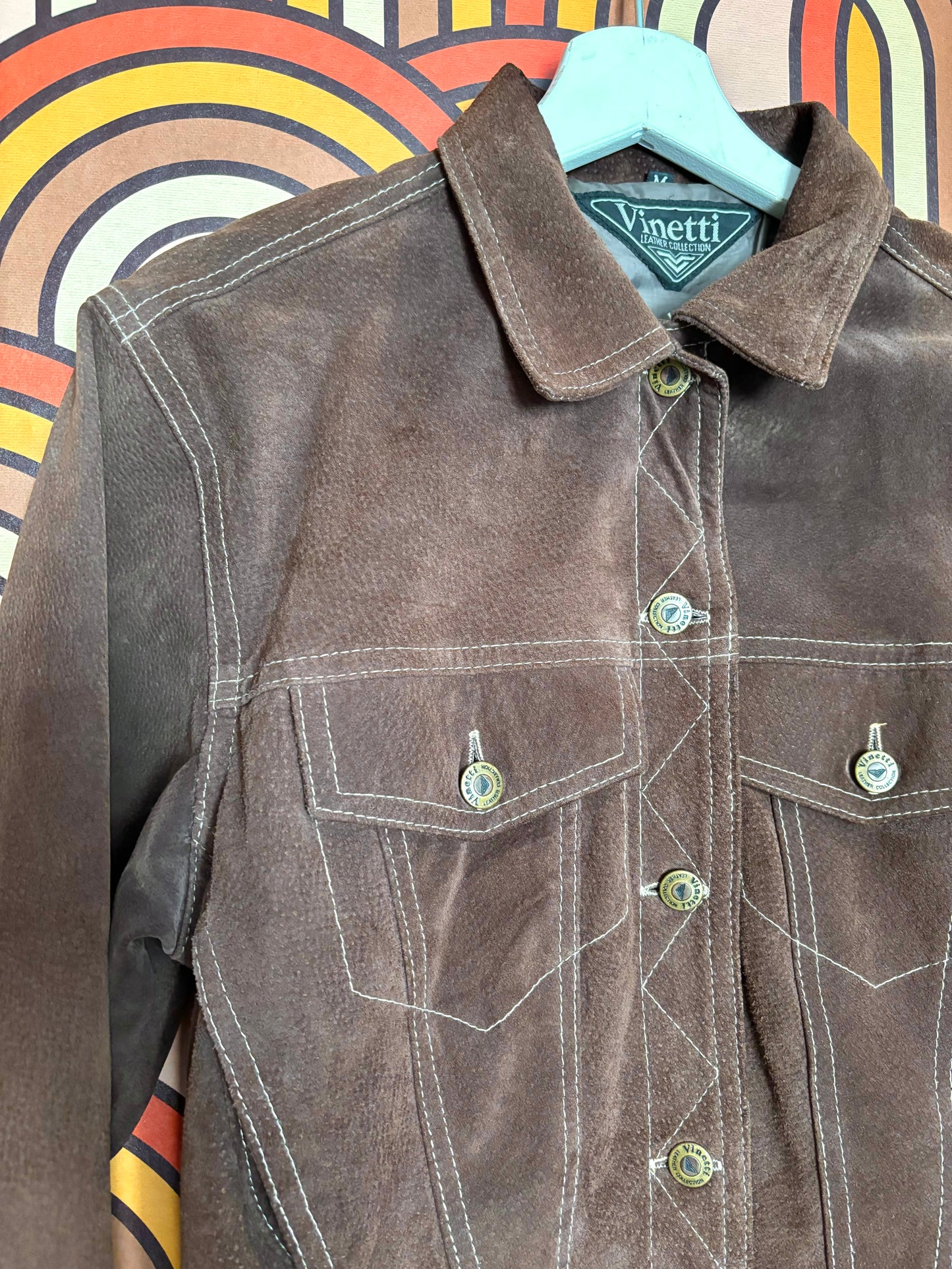 Vintage Brown Suede Cropped Jacket