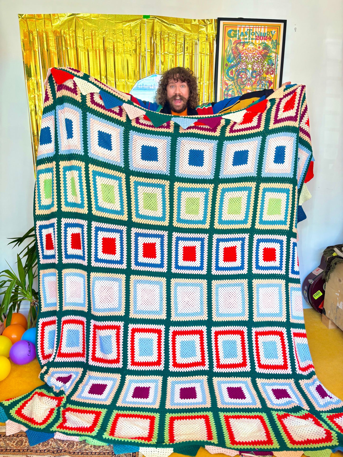 Vintage Extra Large King Size Crochet Blanket