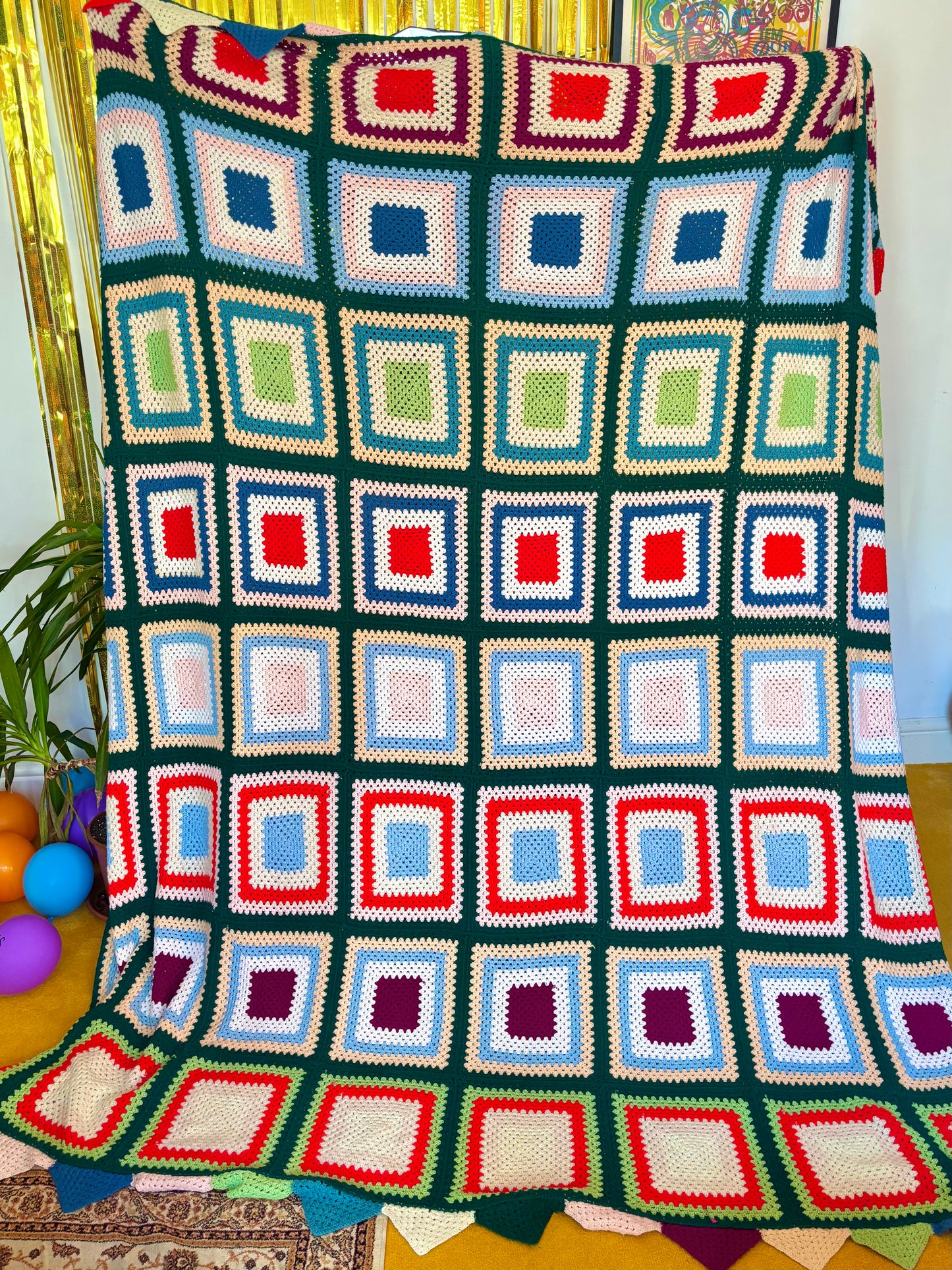 Vintage Extra Large King Size Crochet Blanket
