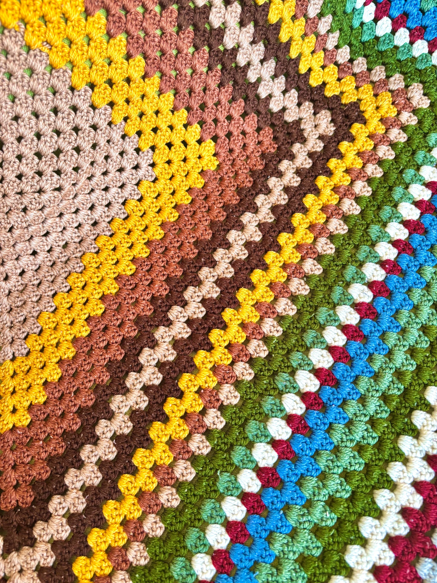 Vintage Colourful Crochet Blanket