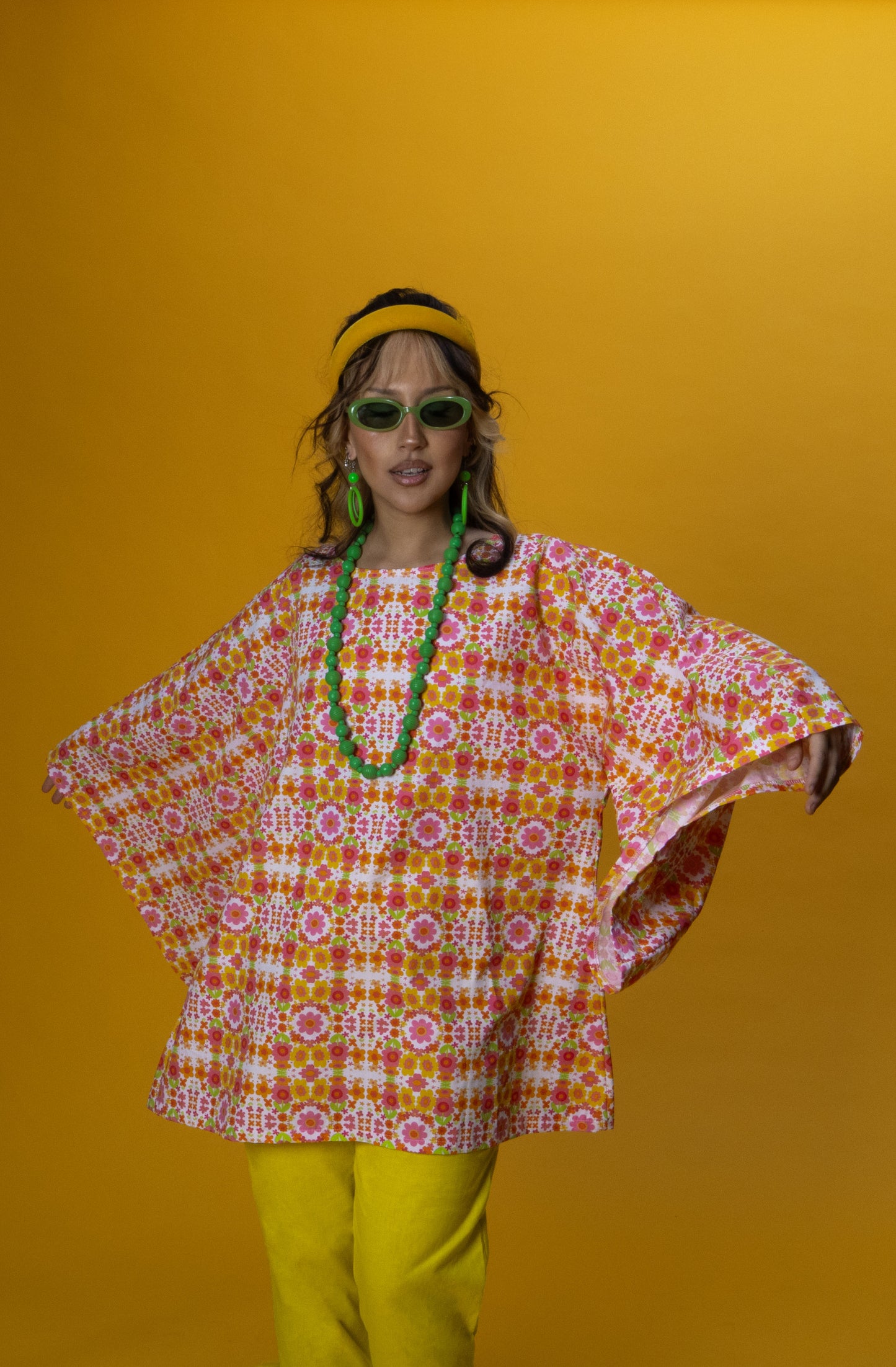 The Daisy Trail Bell Sleeve Micro Mini Dress