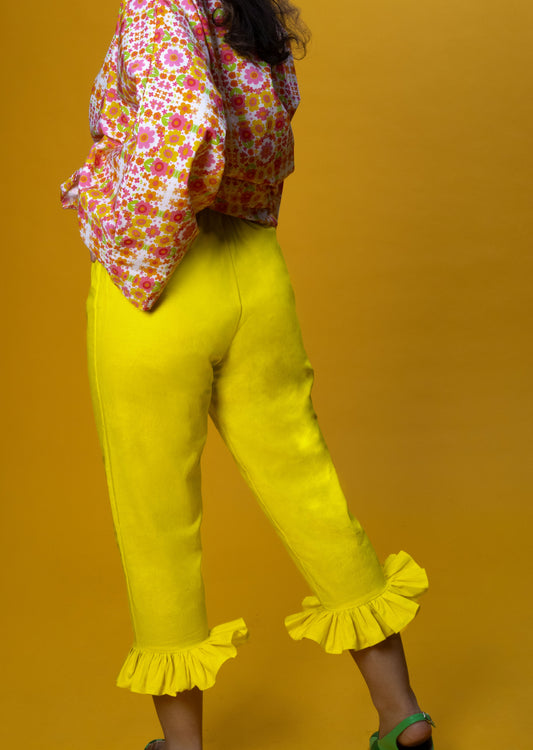 The Daisy Trail Yellow Frill Capris