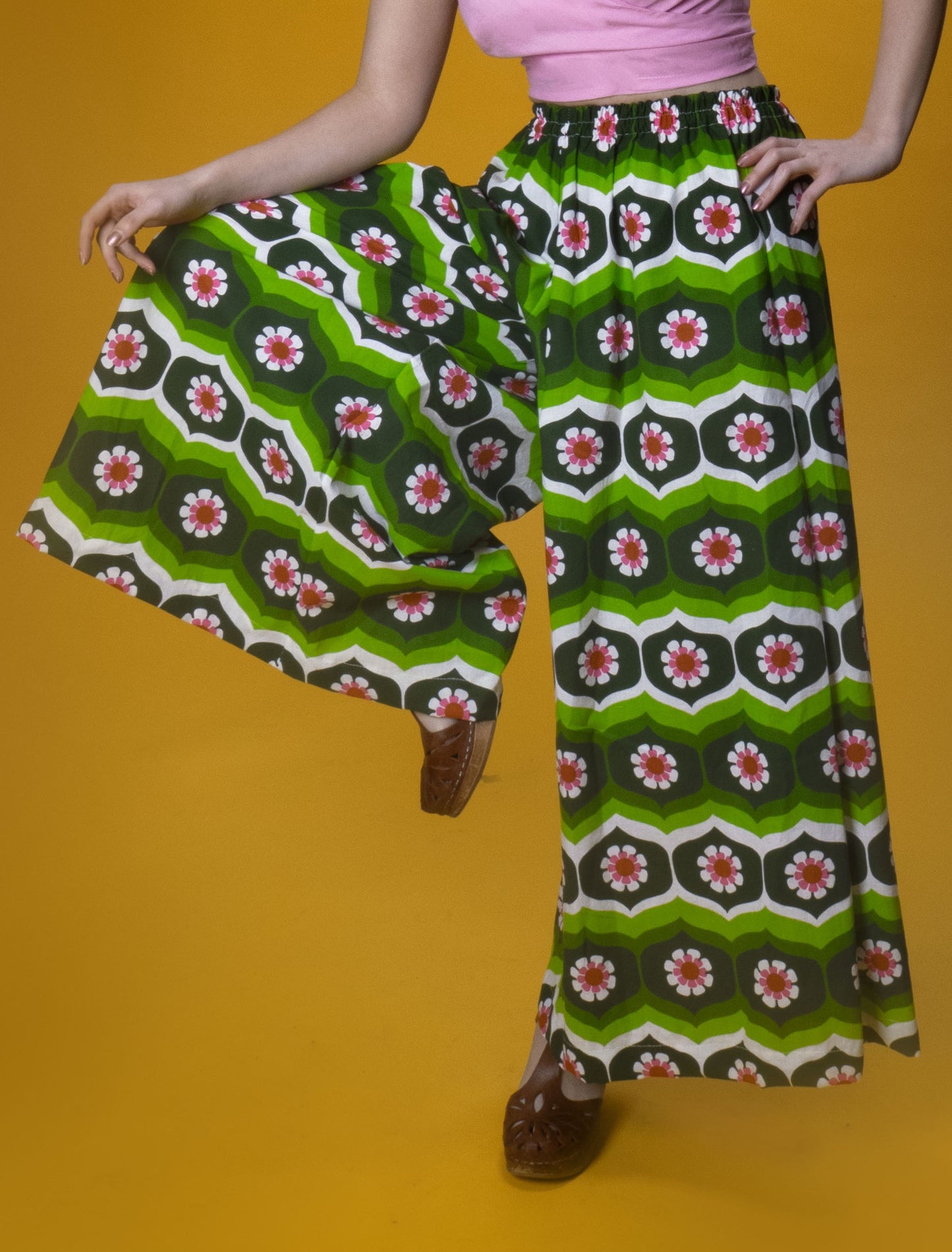 The Daisy Trail Green Wide Leg Trousers