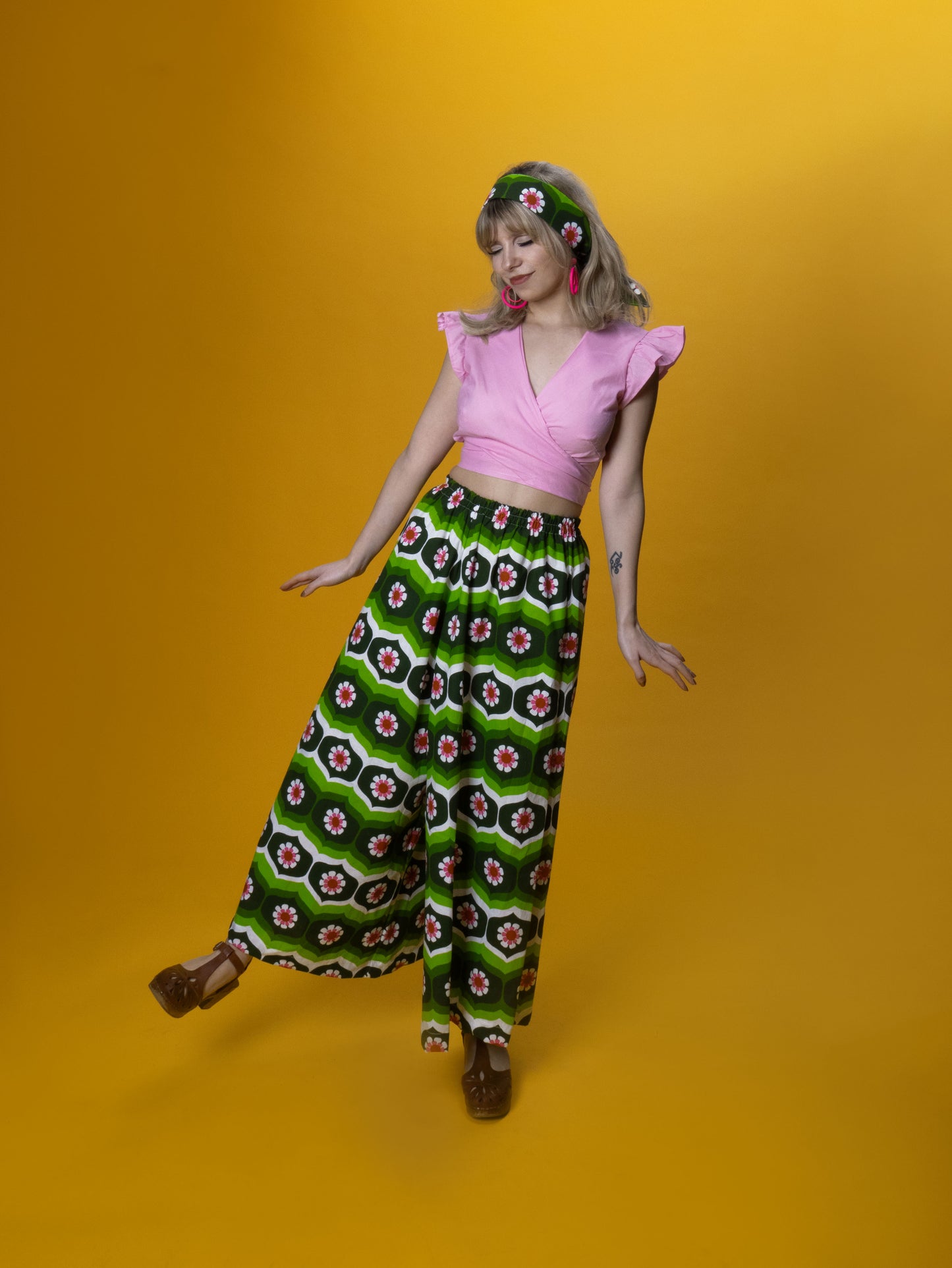 The Daisy Trail Green Wide Leg Trousers