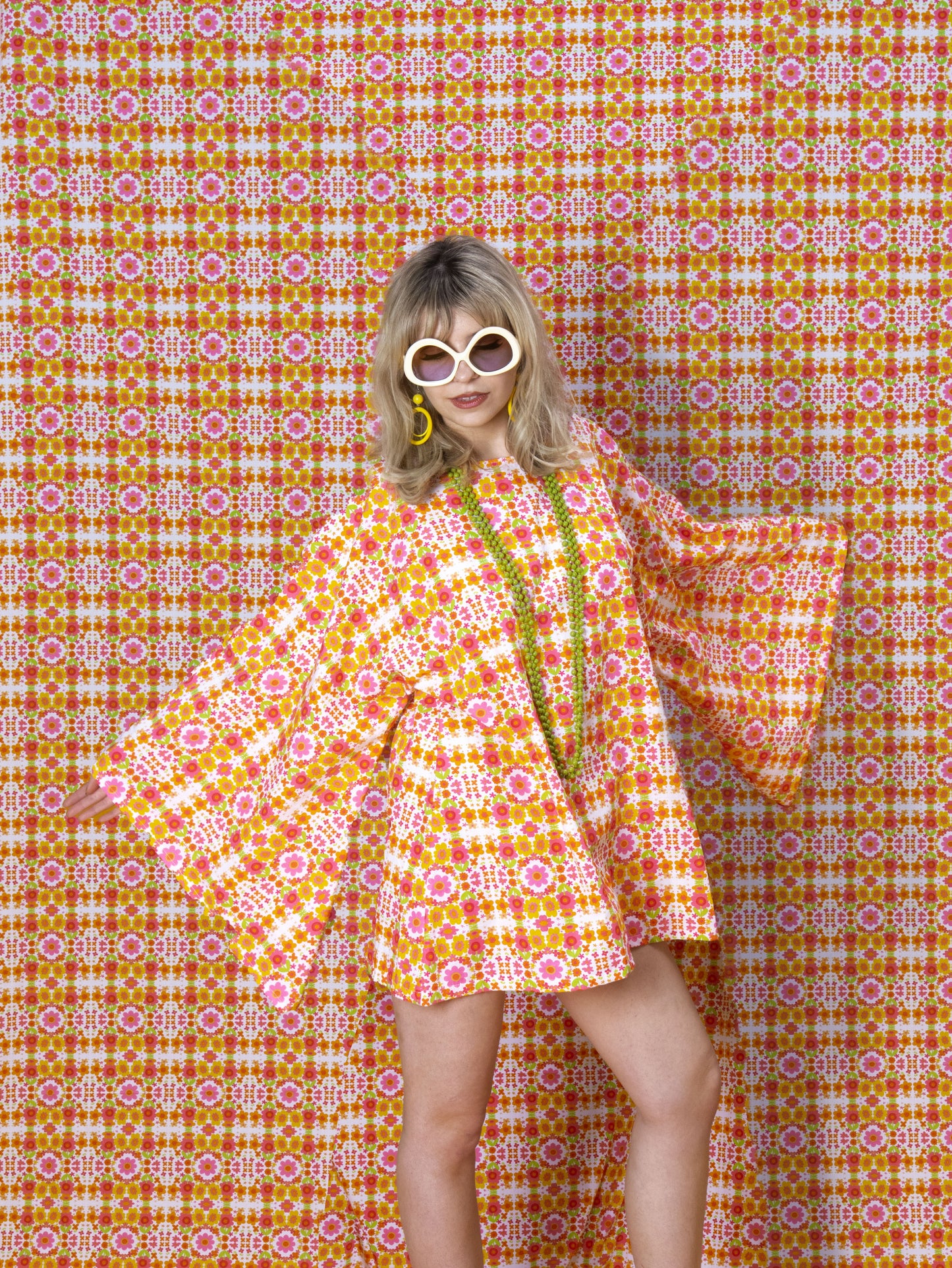 The Daisy Trail Bell Sleeve Micro Mini Dress