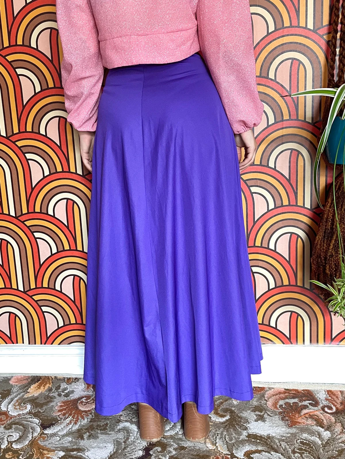 Vintage 70s Purple Maxi Skirt