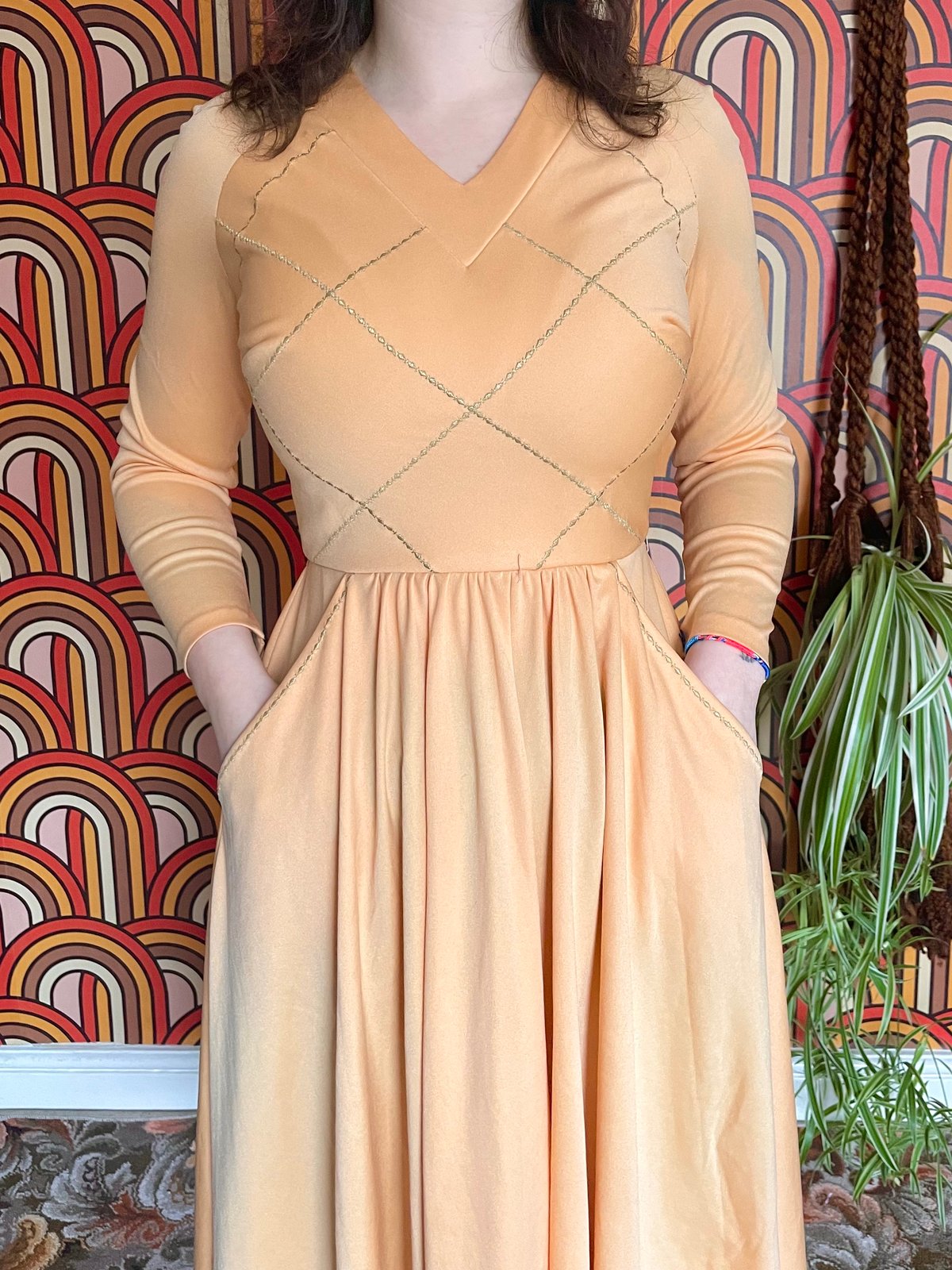 Vintage 70s Peach Dress